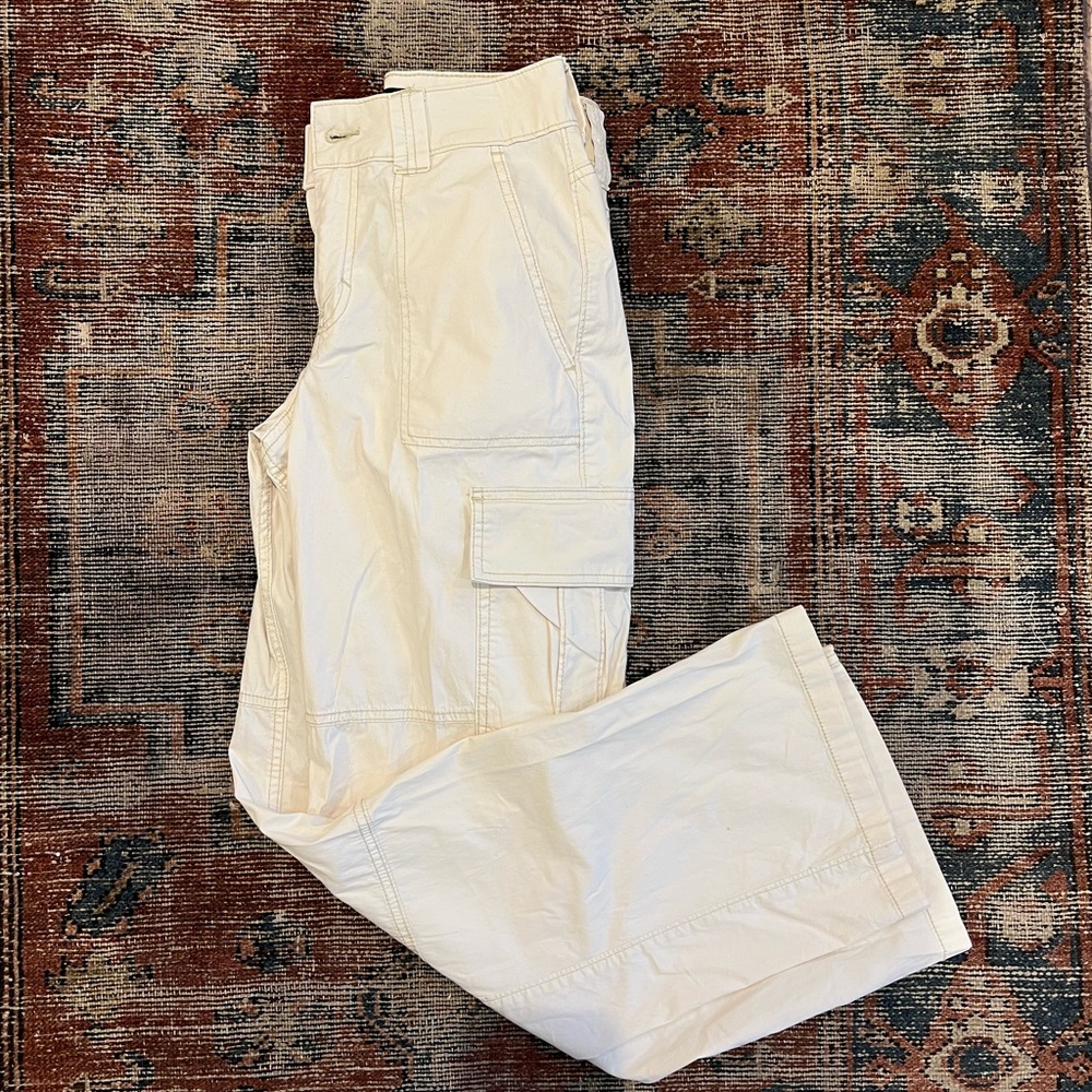 Cream Vintage Baggy Cargo Pants